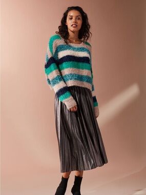 Urban Outfitters Fuzzy Glitter Striped Sweater